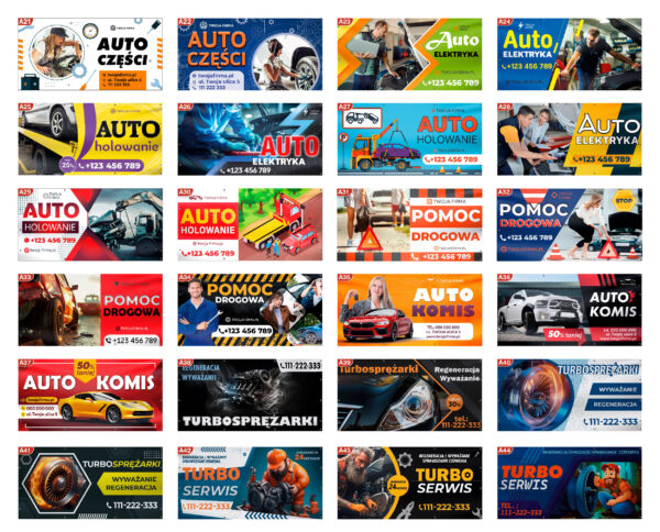 Baner reklamowy – Motoryzacja: możliwe warianty wykonania 2
