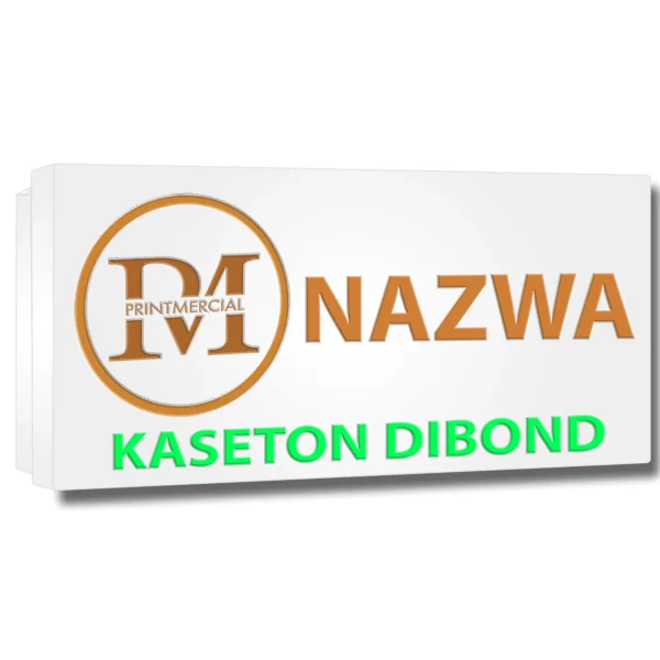 Biały kaseton SLIM z dibondu, jednostronny LED, idealny na witrynę sklepu
