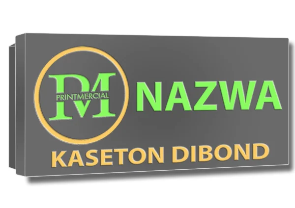 Ciemnoszary kaseton świetlny SLIM z dibondu, nowoczesna reklama z LED