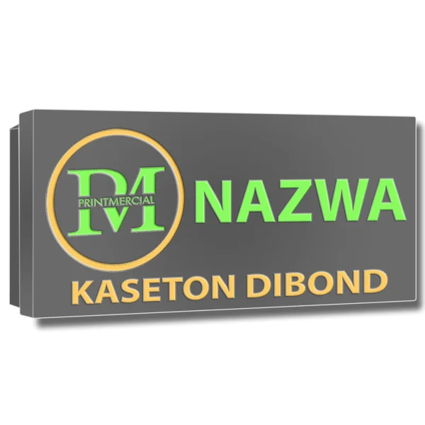 Ciemnoszary kaseton świetlny SLIM z dibondu, nowoczesna reklama z LED