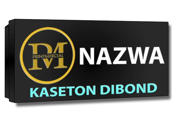 Czarny kaseton SLIM LED z dibondu, szyld premium do lokali usługowych
