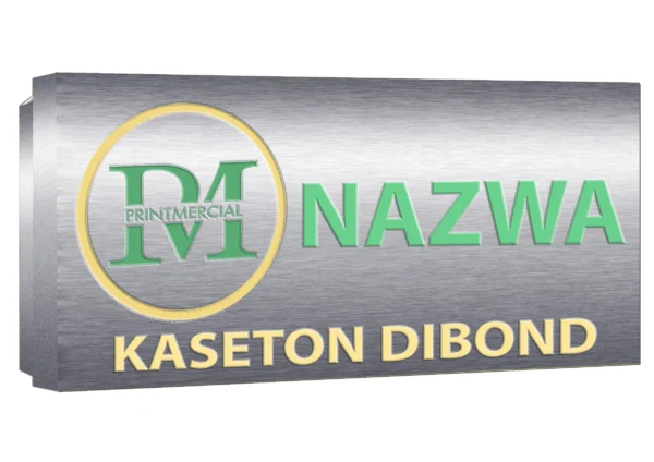 Srebrny satynowy kaseton SLIM z dibondu, elegancka reklama premium