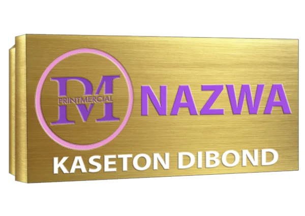 Podświetlany kaseton SLIM w kolorze złotym szczotkowanym – prestiżowy efekt na fasadzie