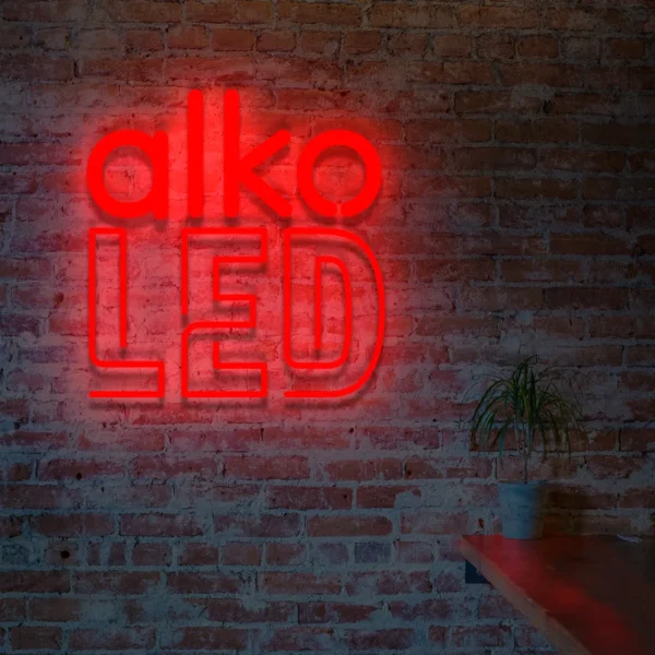 Czerwony neon LED napis alko LED znak ścienny do baru