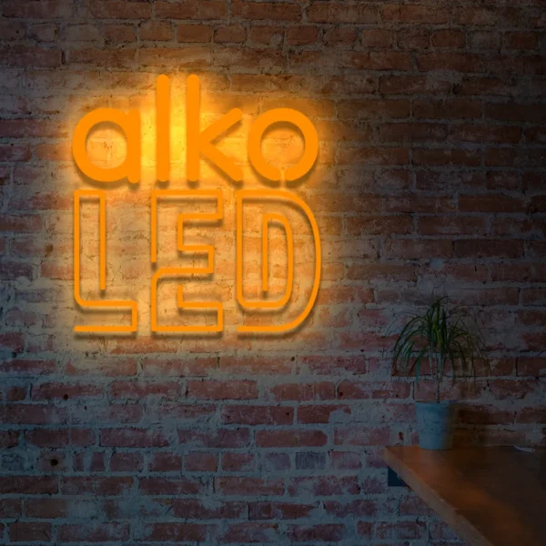 Pomarańczowy neon LED napis alko LED ciepła dekoracja
