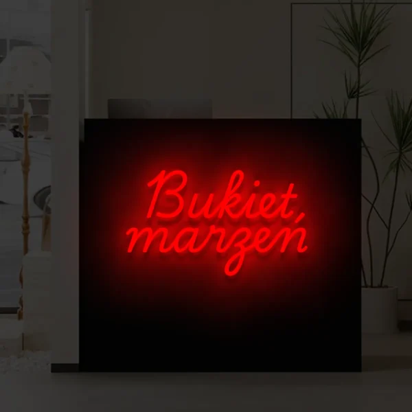 Czerwony neon Bukiet marzeń ozdoba do wnętrz