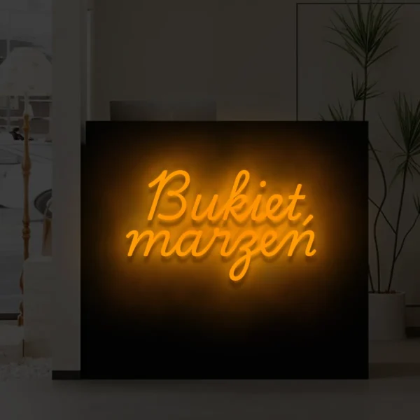 Pomarańczowy neon Bukiet marzeń ozdoba świetlna na ścianę