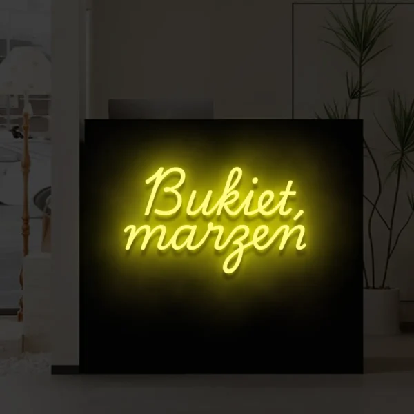 Żółty neon Bukiet marzeń ozdoba do nowoczesnych wnętrz