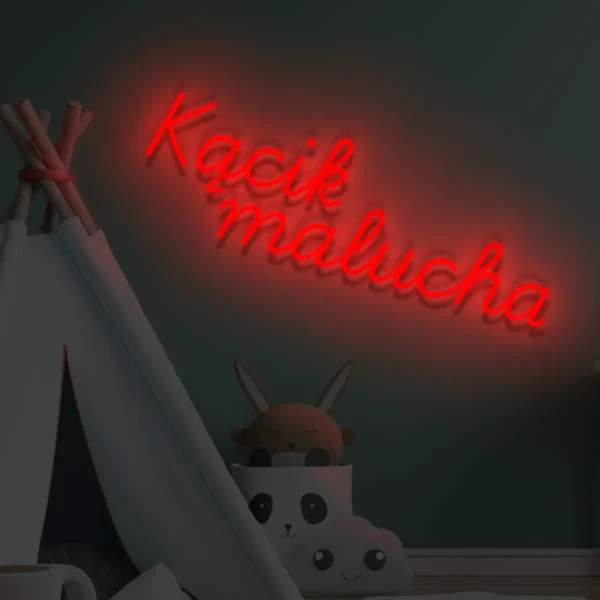 Czerwony neon LED napis Kącik malucha stylowa dekoracja ścienna