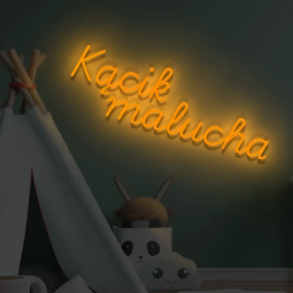 Pomarańczowy neon LED napis Kącik malucha ciepła dekoracja świetlna