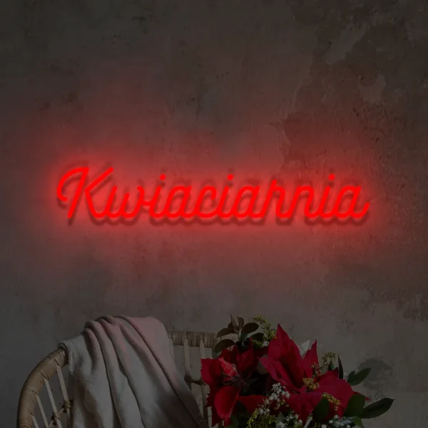Czerwony neon Kwiaciarnia ozdoba do wnętrz