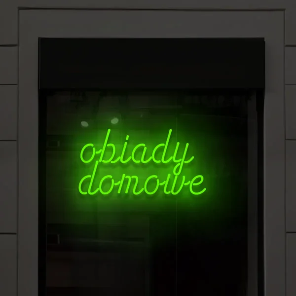 Zielony neon Obiady domowe świecąca dekoracja ścienna