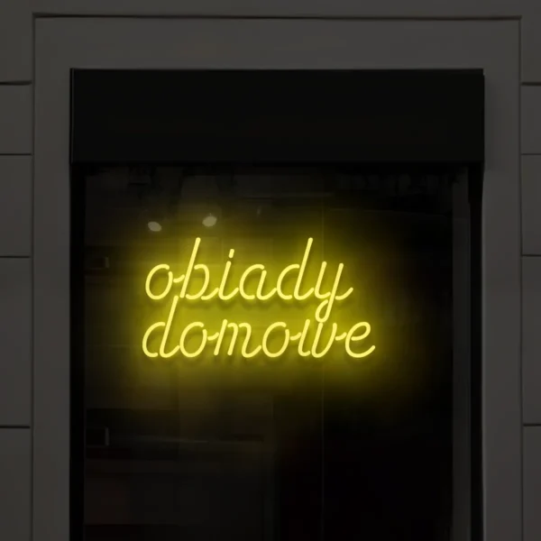 Żółty neon LED Obiady domowe ozdoba do wnętrz