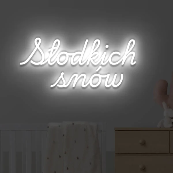 Biały neon LED Słodkich snów nowoczesna ozdoba ścienna do sypialni