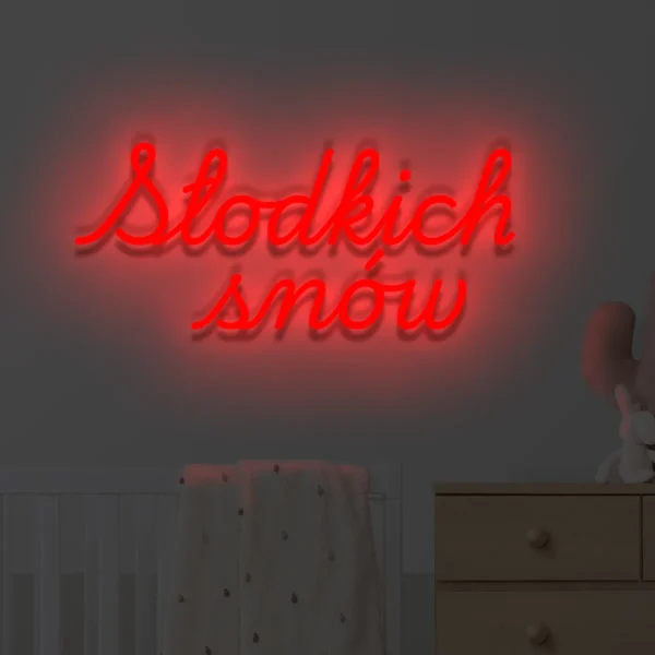 Czerwony neon LED Słodkich snów wyjątkowa dekoracja pokoju dziecięcego