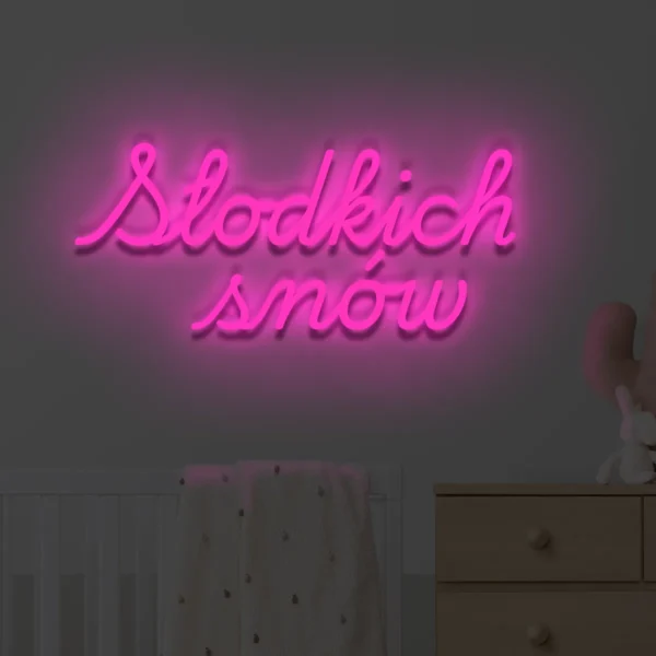 Różowy neon LED Słodkich snów romantyczna dekoracja do pokoju dziecięcego