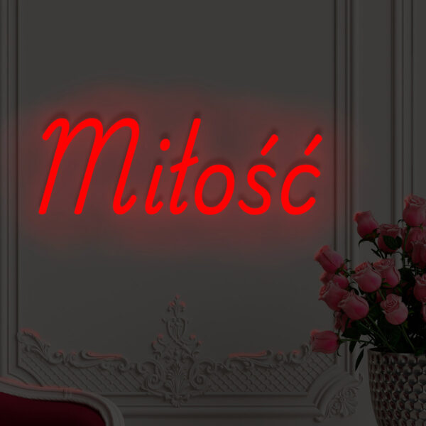 Czerwony neon LED napis Miłość wyrazista ozdoba ścienna do sypialni