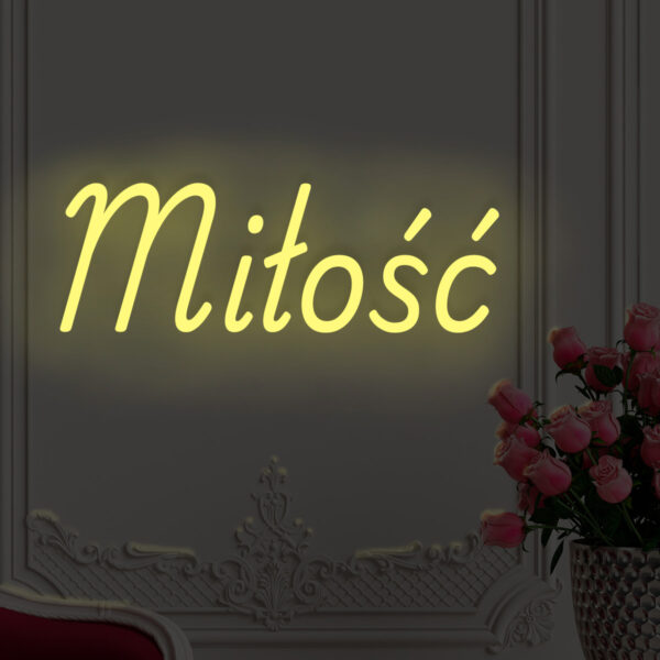 Żółty neon LED napis Miłość jasna ozdoba ścienna do salonu i sypialni
