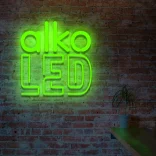 Zielony neon LED napis alko LED świeża dekoracja ścienna
