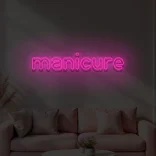 Różowy neon LED z napisem manicure dekoracja ścienna