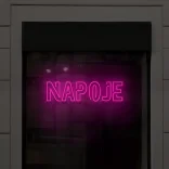 Różowy neon LED napis Napoje do sklepu, baru, kawiarni