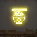 Żółty neon Ramen dekoracja ścienna LED