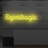 Żółty neon LED Rejestracja jasny szyld LED do recepcji i kliniki