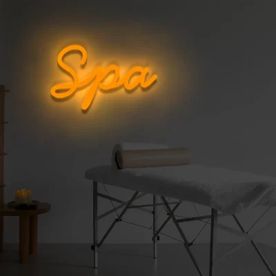 Pomarańczowy neon Spa ozdoba świetlna na ścianę