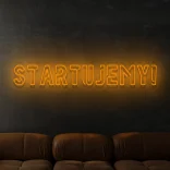 Pomarańczowy neon Startujemy ozdoba świetlna na ścianę