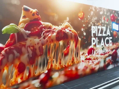 Drukowana tablica PCV z reklamą pizzy