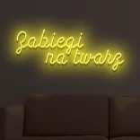 Żółty neon Zabiegi na twarz ozdoba do nowoczesnych wnętrz