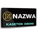 Kaseton z czarnego dibondu z nadrukiem UV