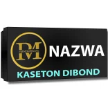 Czarny kaseton SLIM LED z dibondu, szyld premium do lokali usługowych