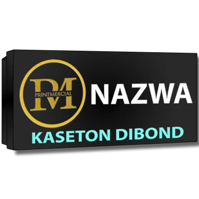 Czarny kaseton SLIM LED z dibondu, szyld premium do lokali usługowych