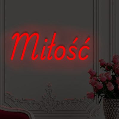 Czerwony neon LED napis Miłość wyrazista ozdoba ścienna do sypialni