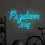Niebieski neonowy napis „Przełam się” świecąca dekoracja